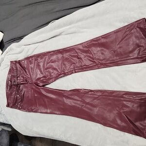 American eagle super high waisted kickboot  vegan leather flare pant 6 long